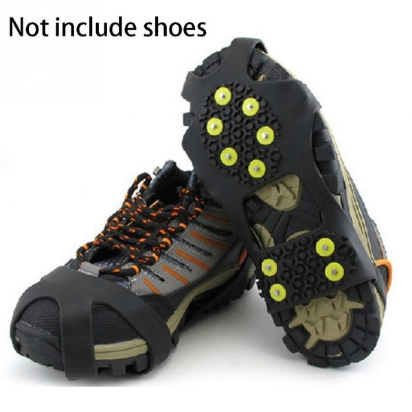 1 Pair S M L 10 Studs Anti-Skid Snow Ice Climbing Shoe Spikes Grips Crampons Cleats Overshoes crampons spike shoes crampon - Astro Sapien