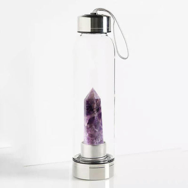 Crystal Healing Glass Water Bottle - Astro Sapien