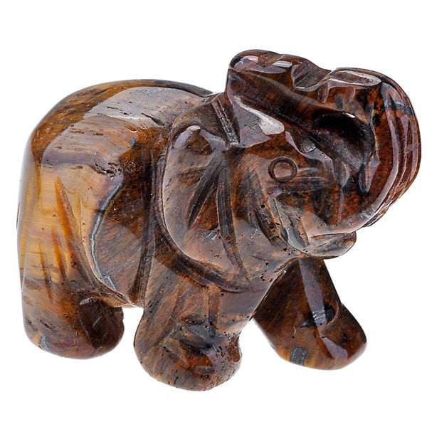Handmade Natural Stone Carved 1.5inch Elephant Figurine - Astro Sapien