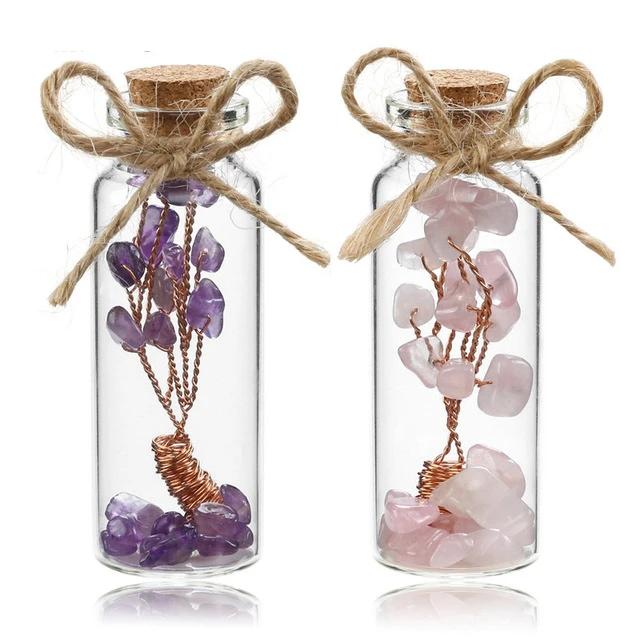 Gemstone "Tree of Life" Wishing Bottles Tree of Life Healing Crystal Stone - Astro Sapien