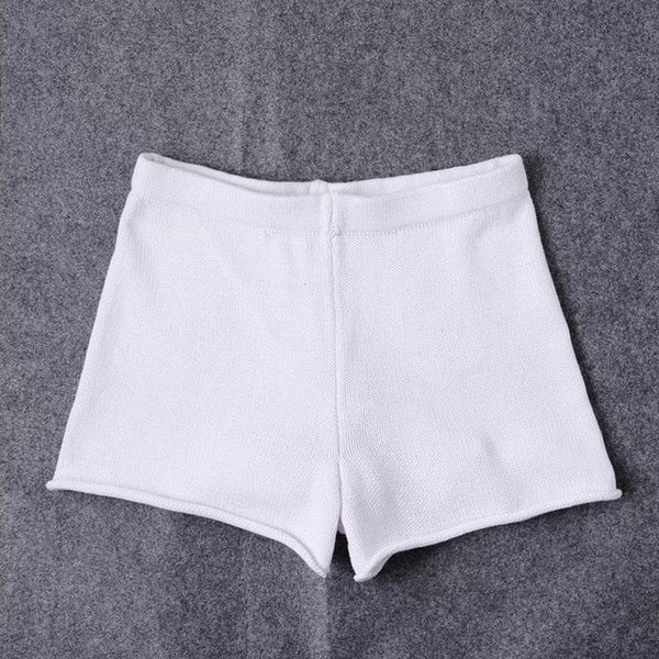 High Waisted Knitted Mini Shorts - Astro Sapien