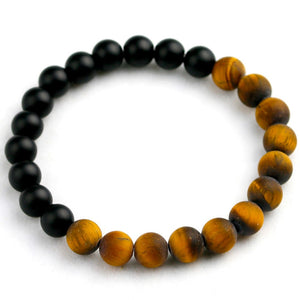 Tiger Eye Stone with Black Onyx Beads Bracelet - Astro Sapien