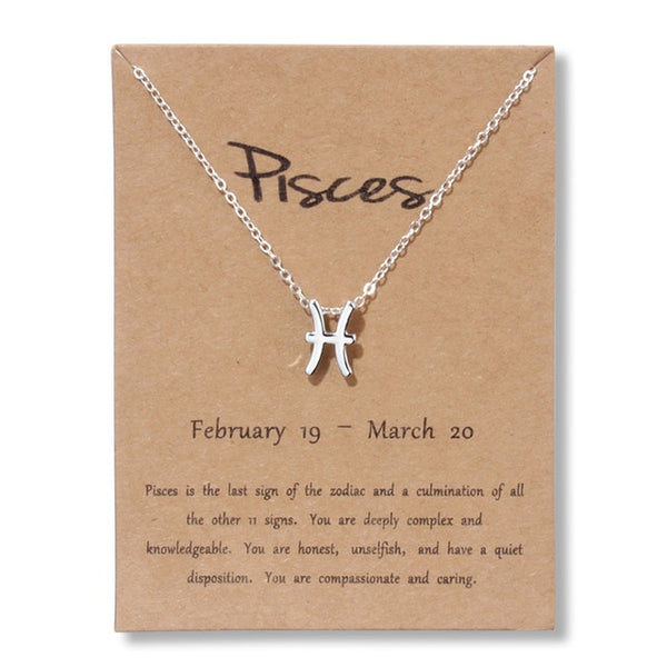 Astrology Zodiac Sign Pendant Silver Chain Necklace - Astro Sapien