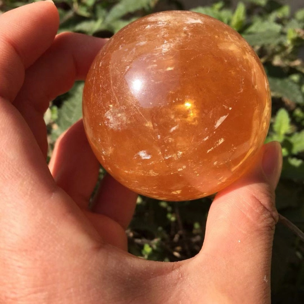 Mineral Healing Orange Crystal Ball - Astro Sapien