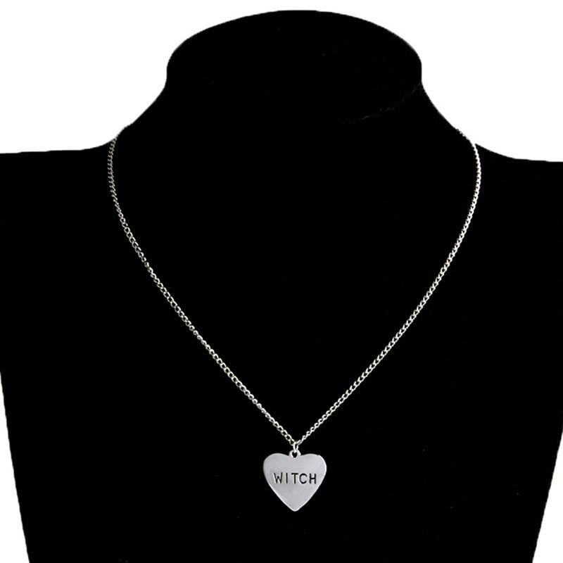 "Witch" Heart Engraved Necklace - Astro Sapien